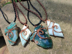 Hand Made Mixed Stone Copper Wire Wrapped Necklaces x 12 From South Africa