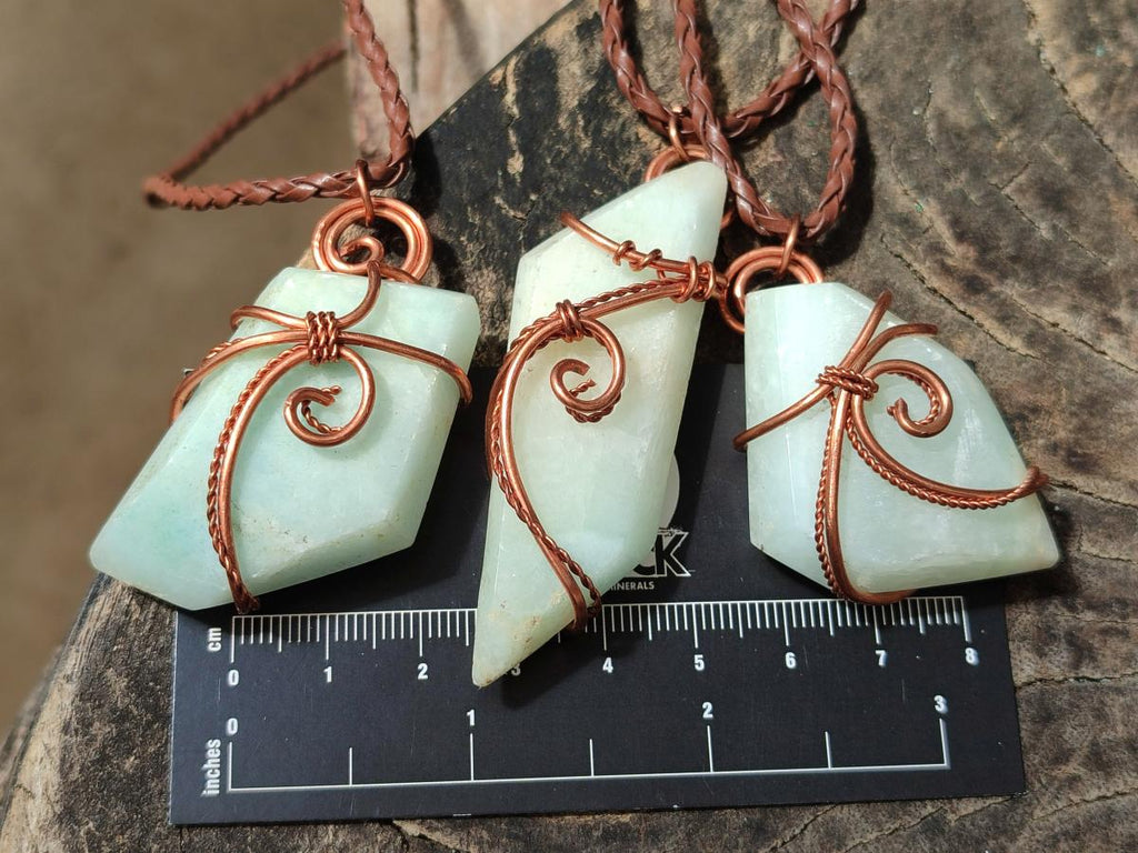 Hand Made Mixed Stone Copper Wire Wrapped Necklaces x 12 From South Africa