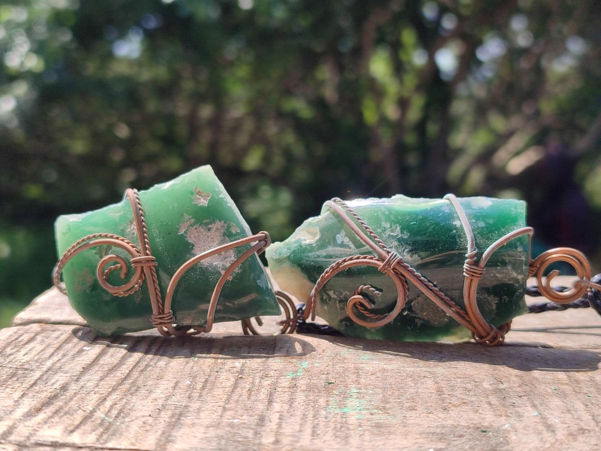 Hand Made Mixed Stone Copper Wire Wrapped Necklaces x 12 From South Africa