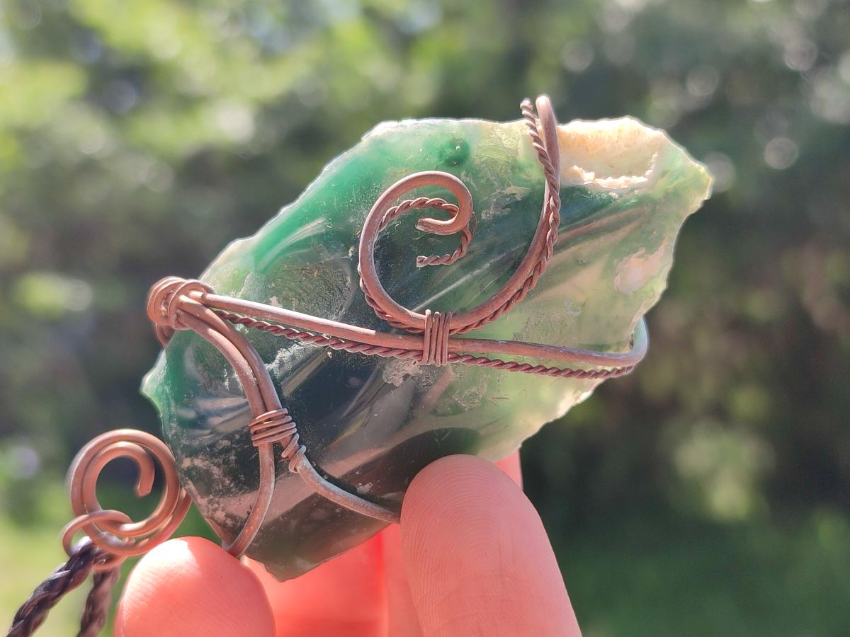 Hand Made Mixed Stone Copper Wire Wrapped Necklaces x 12 From South Africa