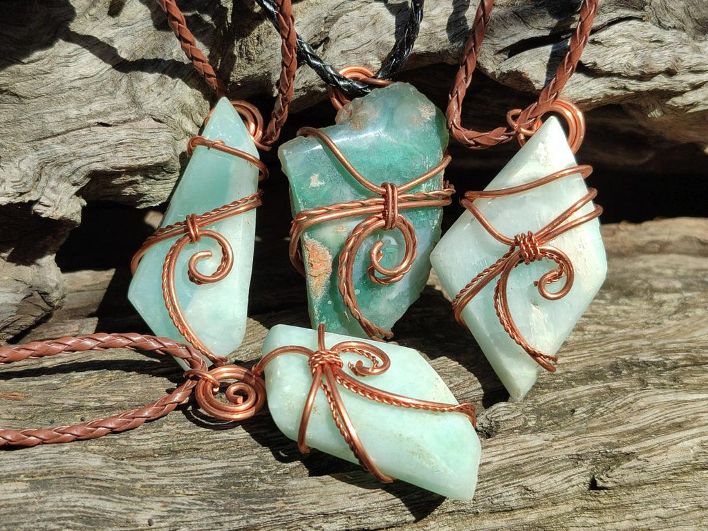 Hand Made Mixed Stone Copper Wire Wrapped Necklaces x 12 From South Africa