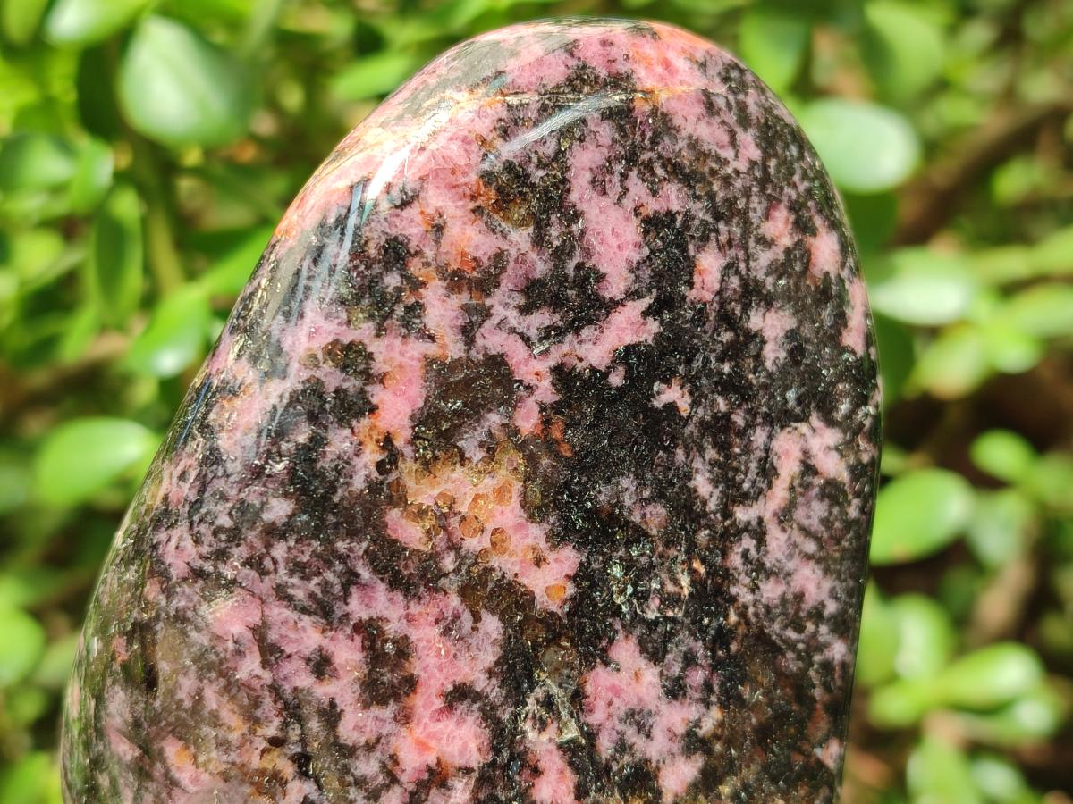 Polished Large Rhodonite Standing Display Piece x 1 From Ambindavato, Madagascar
