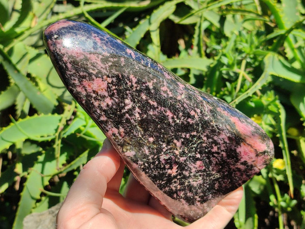 Polished Large Rhodonite Standing Display Piece x 1 From Ambindavato, Madagascar