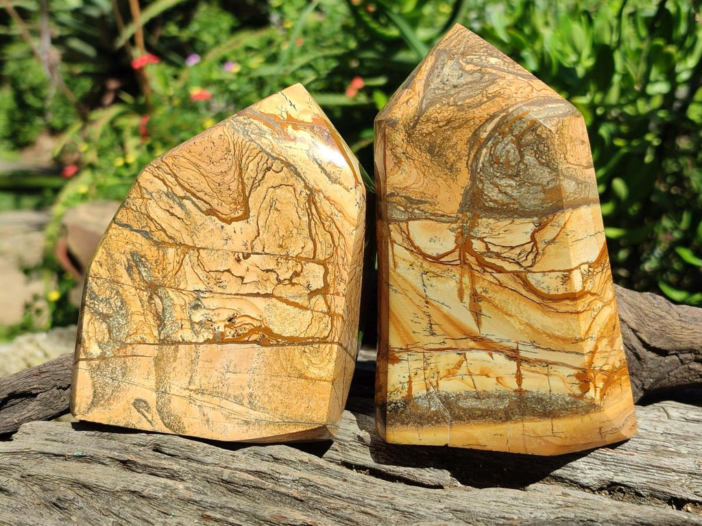 Polished Picture Stone Jasper Display Crystals x 2 From Ais-Ais, Namibia