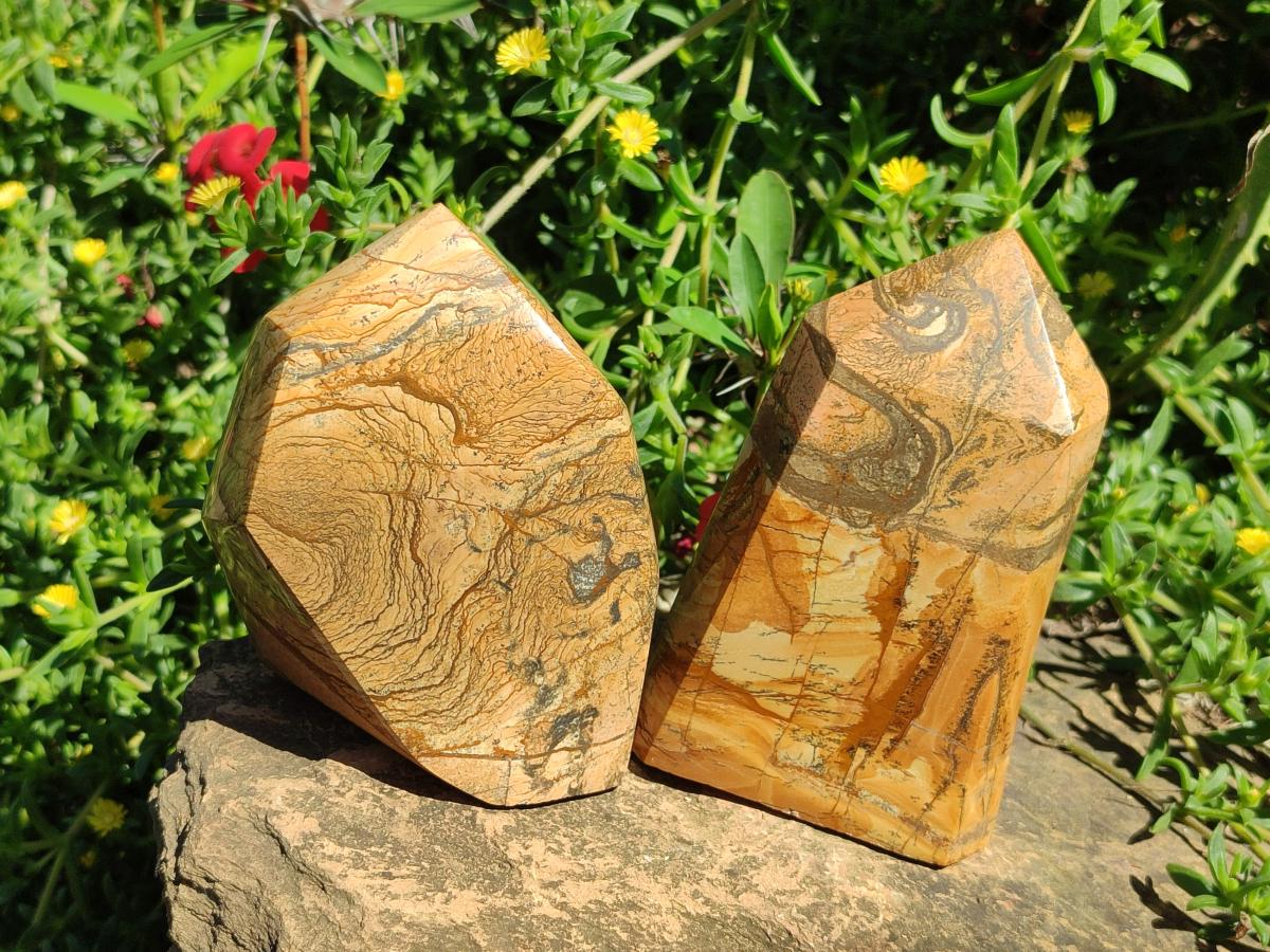 Polished Picture Stone Jasper Display Crystals x 2 From Ais-Ais, Namibia