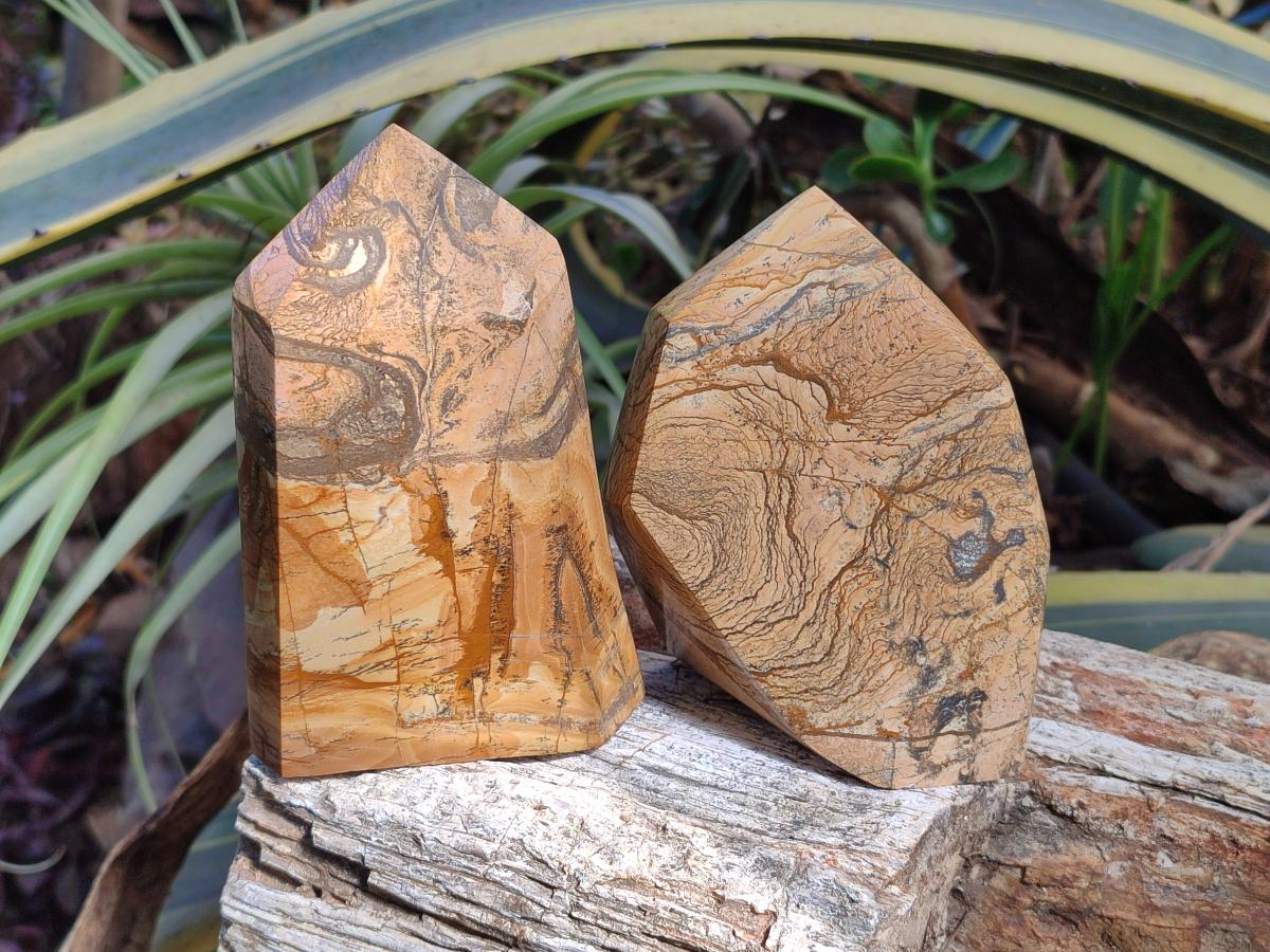 Polished Picture Stone Jasper Display Crystals x 2 From Ais-Ais, Namibia