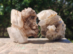 Natural Stacked Rhombohedral Calcite Clusters x 4 From Albert's Mountain, Lesotho