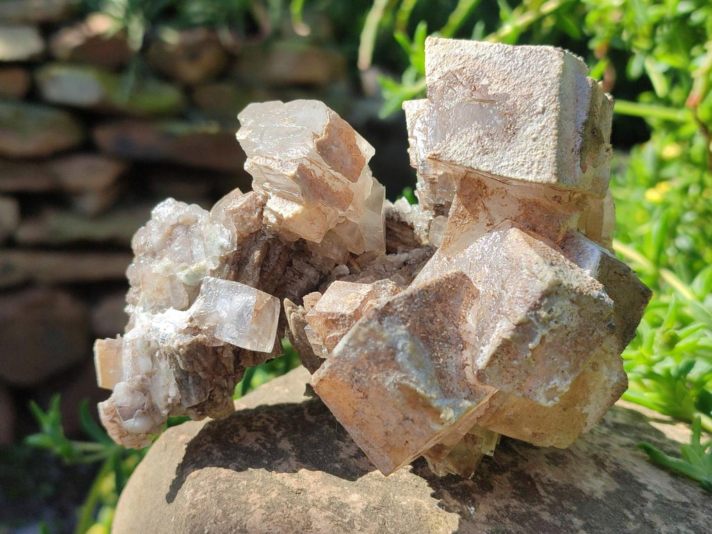 Natural Stacked Rhombohedral Calcite Clusters x 4 From Albert's Mountain, Lesotho