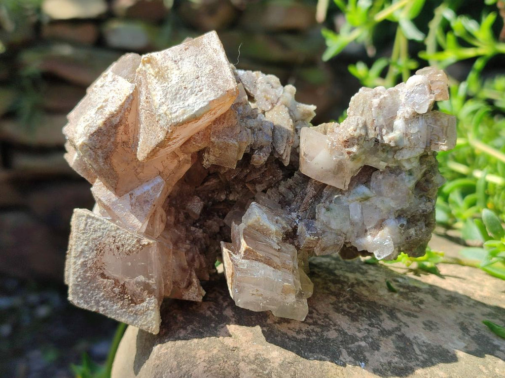 Natural Stacked Rhombohedral Calcite Clusters x 4 From Albert's Mountain, Lesotho