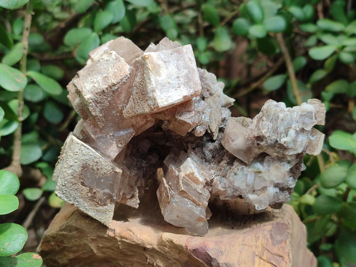 Natural Stacked Rhombohedral Calcite Clusters x 4 From Albert's Mountain, Lesotho