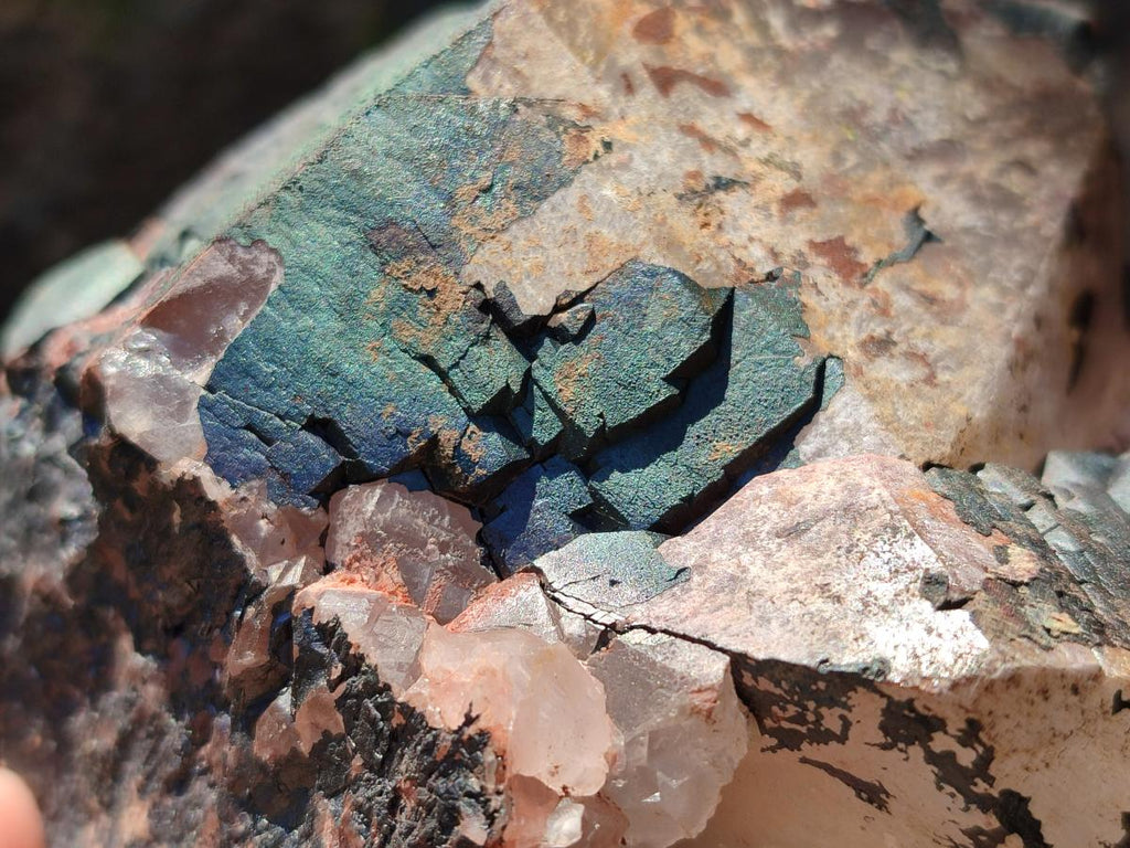 Natural Large Goethite Coated Blacknite Quartz Crystals x 2 From Madagascar