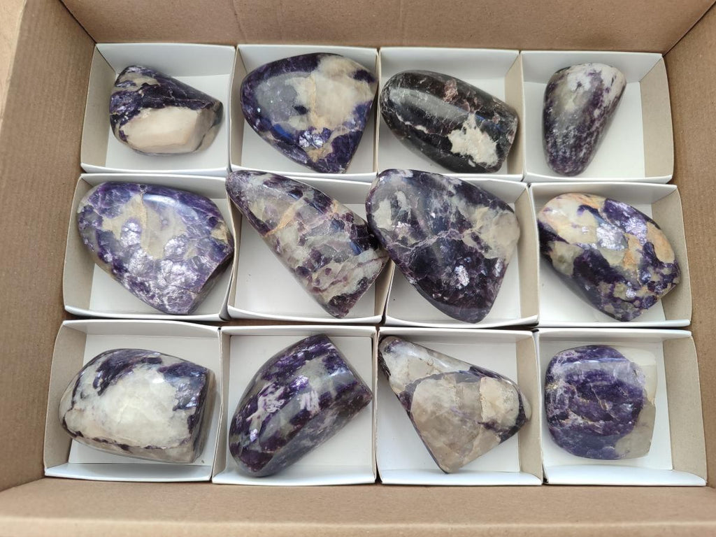 Polished Lepidolite Standing Display Pieces x 12 From Zimbabwe