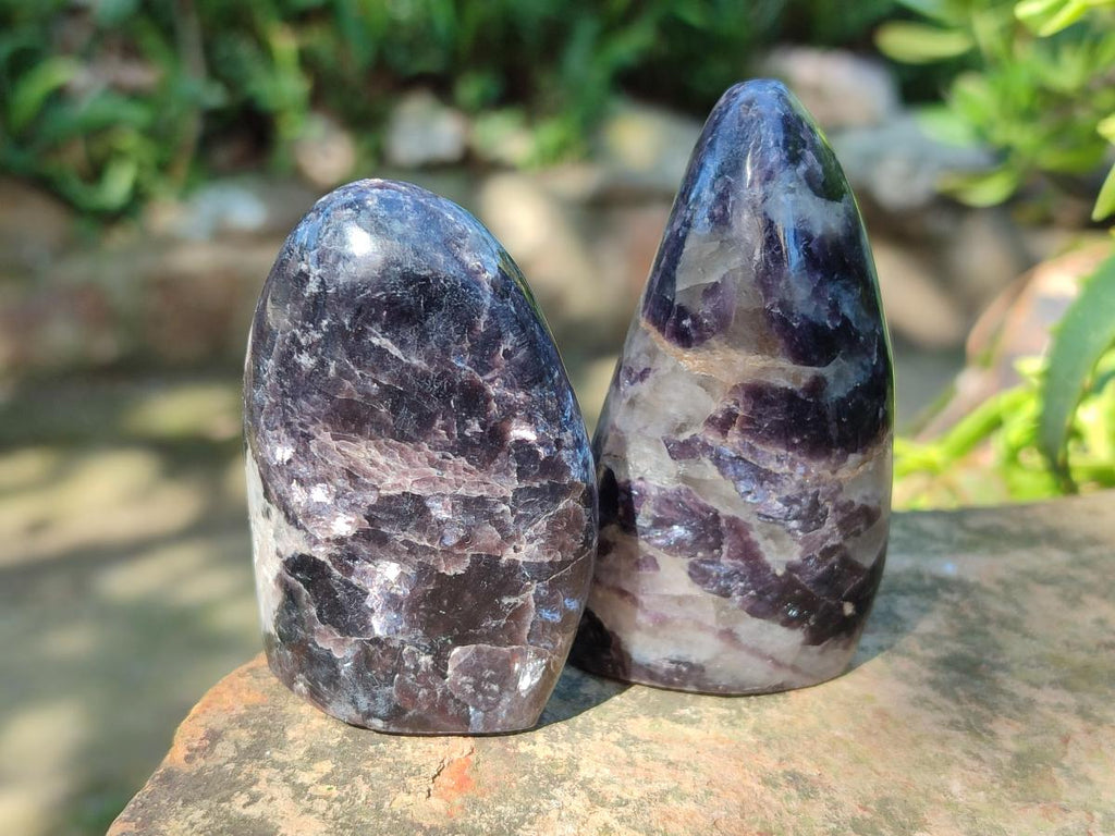 Polished Lepidolite Standing Display Pieces x 12 From Zimbabwe