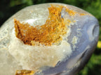 Polished and Natural Blue Lace Agate Standing Display Pieces and Free Forms x 6 From Nsanje, Malawi