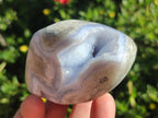 Polished and Natural Blue Lace Agate Standing Display Pieces and Free Forms x 6 From Nsanje, Malawi