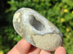 Polished and Natural Blue Lace Agate Standing Display Pieces and Free Forms x 6 From Nsanje, Malawi