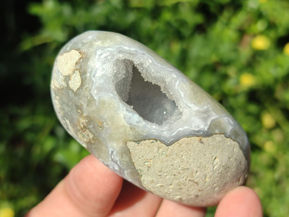 Polished and Natural Blue Lace Agate Standing Display Pieces and Free Forms x 6 From Nsanje, Malawi