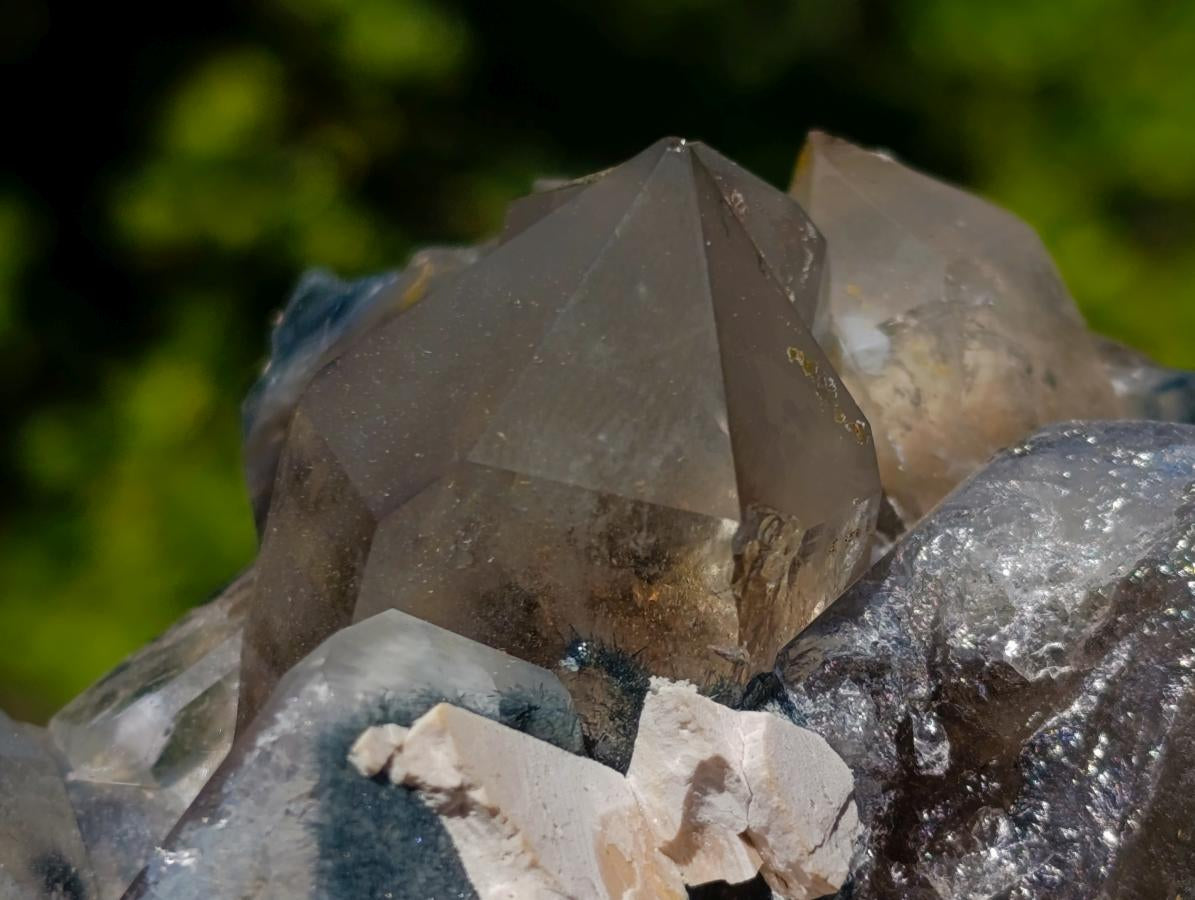 Natural Smokey Quartz Clusters with Associated Minerals x 7 From Erongo, Namibia