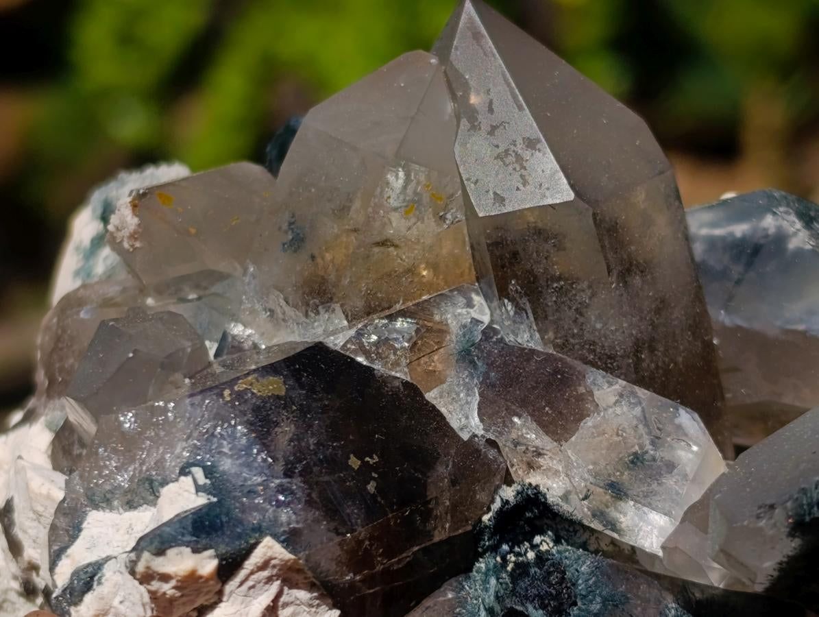 Natural Smokey Quartz Clusters with Associated Minerals x 7 From Erongo, Namibia