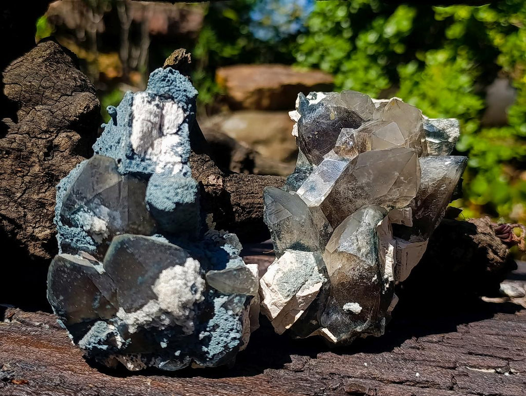 Natural Smokey Quartz Clusters with Associated Minerals x 7 From Erongo, Namibia