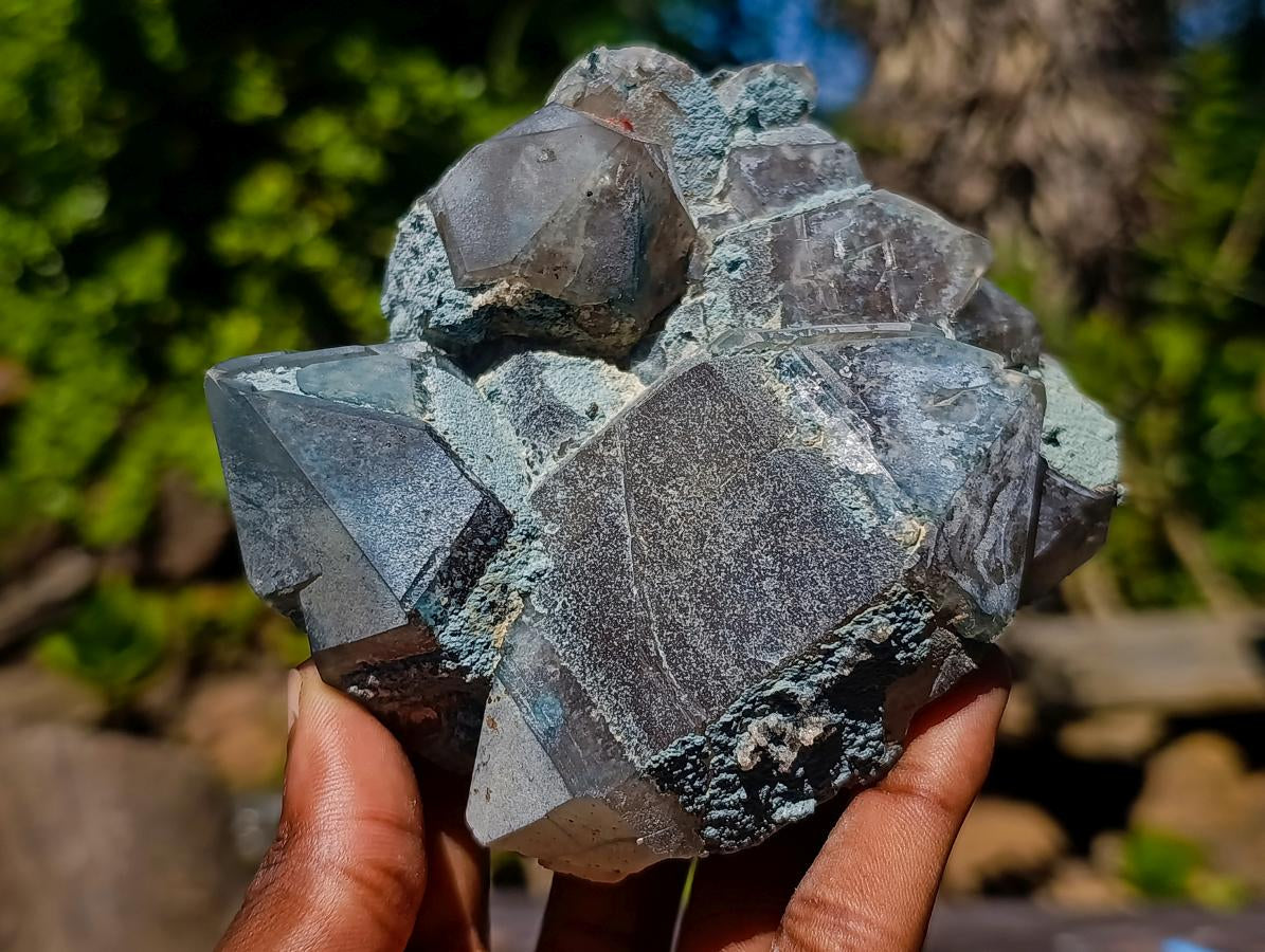 Natural Smokey Quartz Clusters with Associated Minerals x 7 From Erongo, Namibia