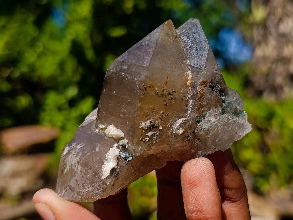 Natural Smokey Quartz Clusters with Associated Minerals x 7 From Erongo, Namibia