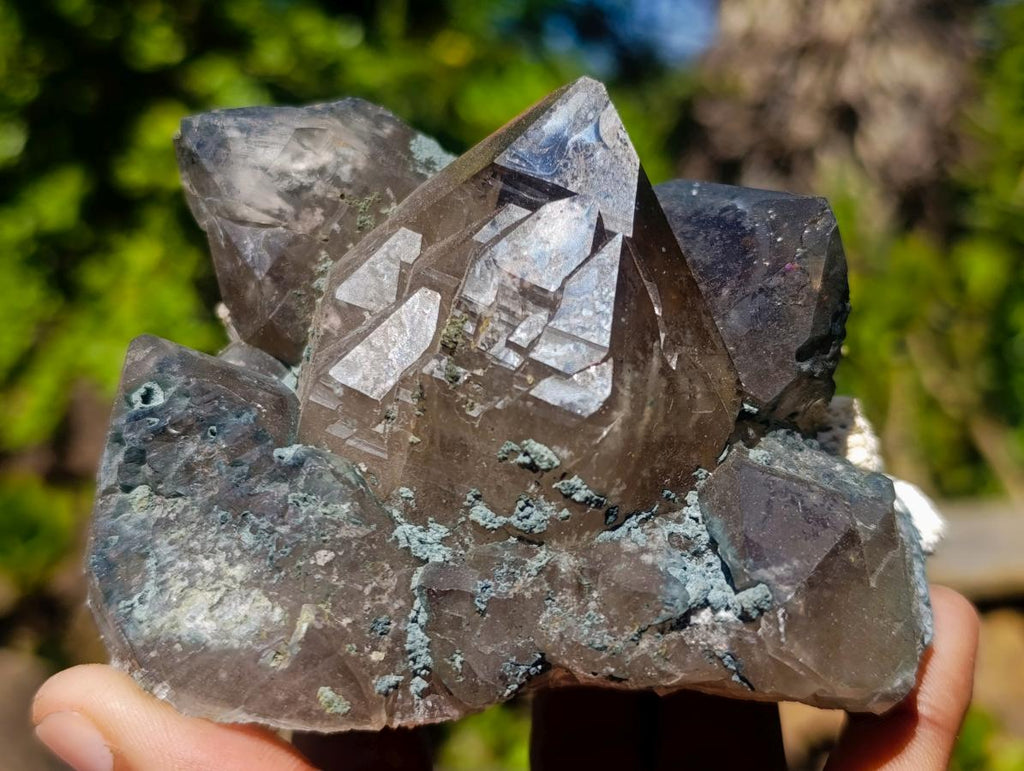 Natural Smokey Quartz Clusters with Associated Minerals x 7 From Erongo, Namibia