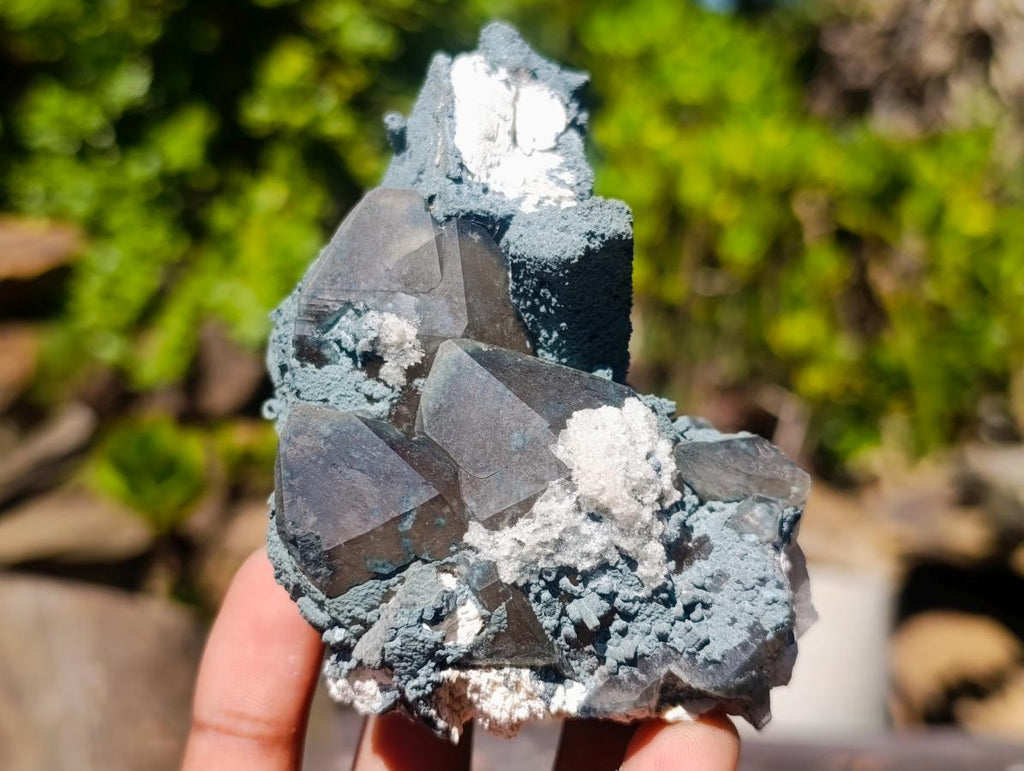 Natural Smokey Quartz Clusters with Associated Minerals x 7 From Erongo, Namibia