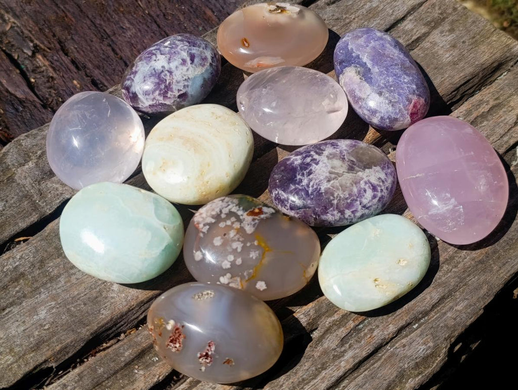 Polished Mix of Multi Mineral Galets x 12 From Southern Africa