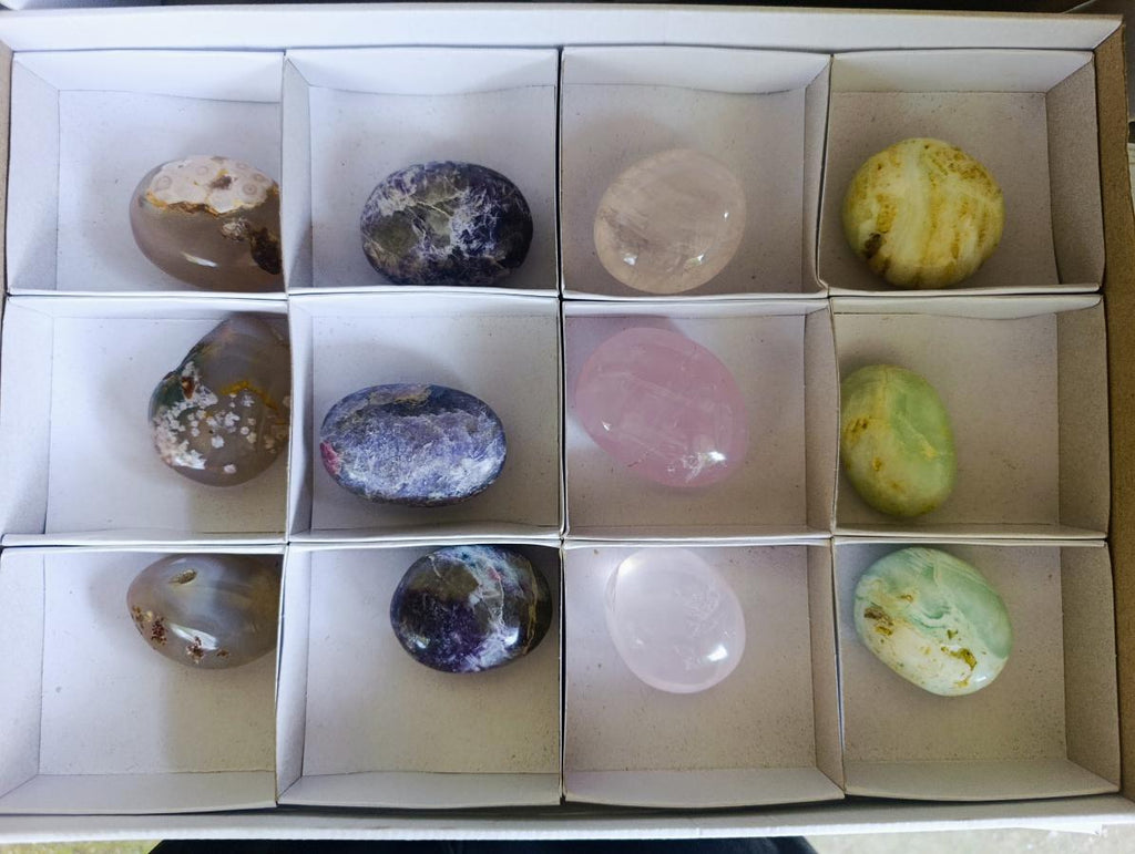 Polished Mix of Multi Mineral Galets x 12 From Southern Africa