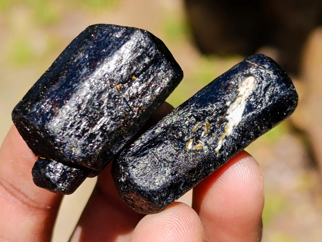 Natural Rough Black Tourmaline Crystals x 70 From Zambia