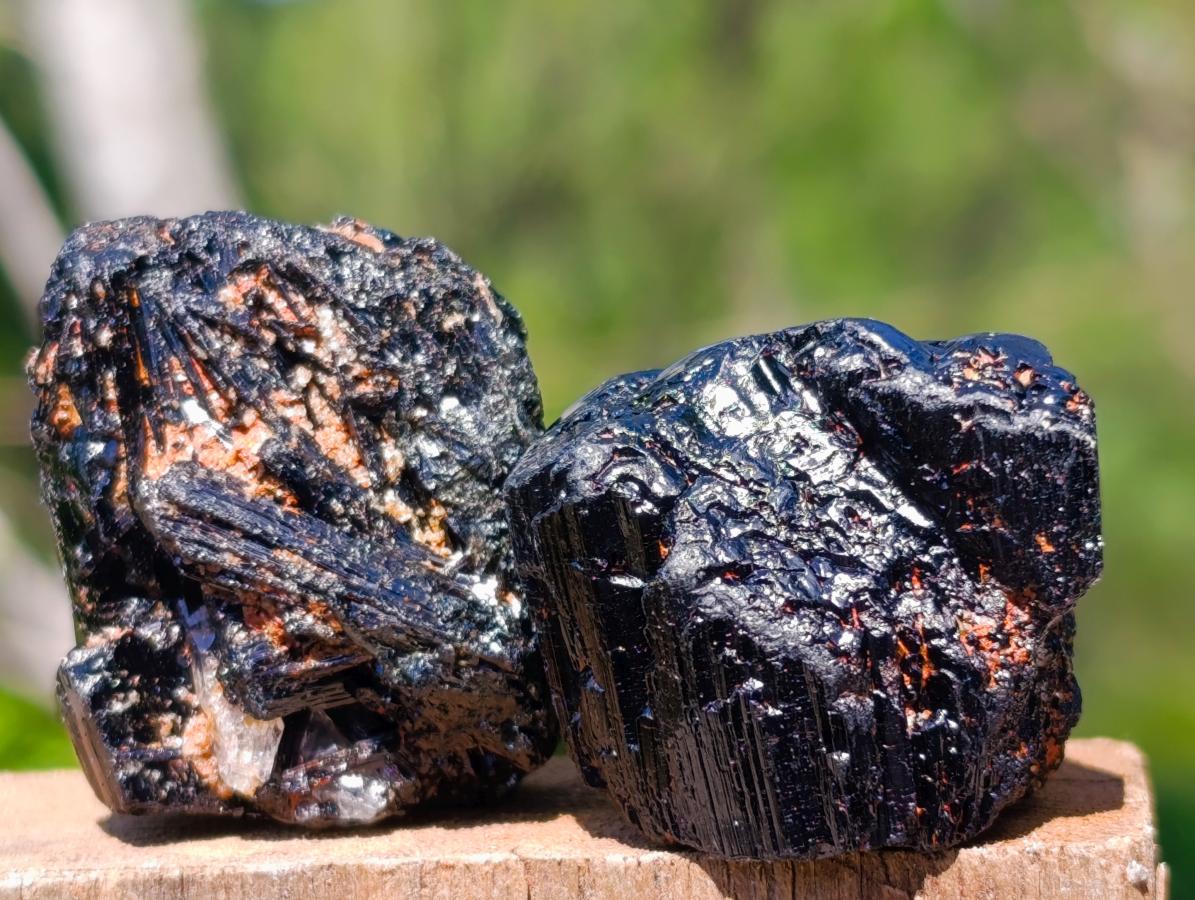 Natural Rough Black Tourmaline Crystals x 70 From Zambia