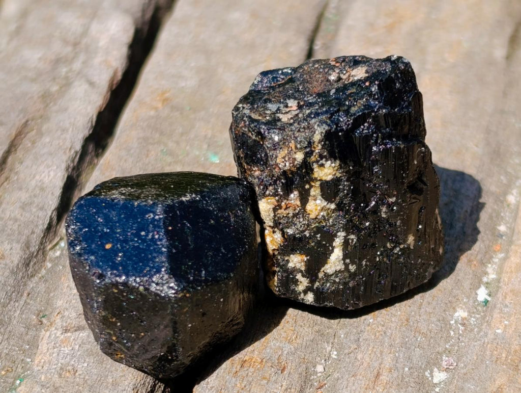 Natural Rough Black Tourmaline Crystals x 70 From Zambia