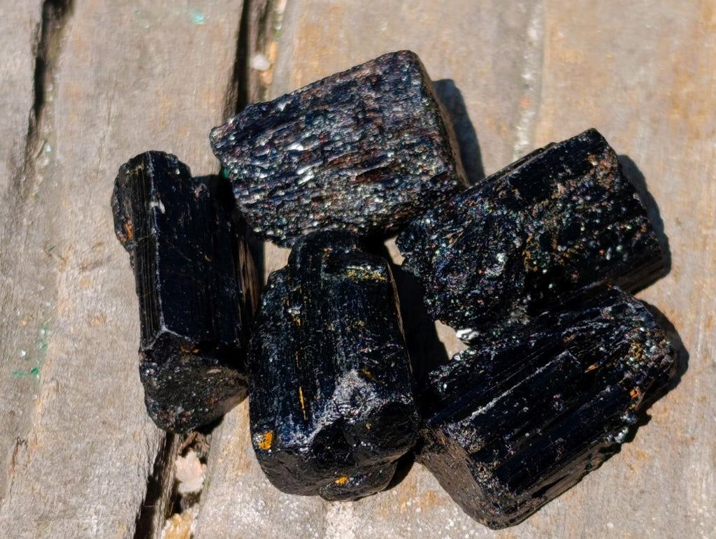 Natural Rough Black Tourmaline Crystals x 70 From Zambia
