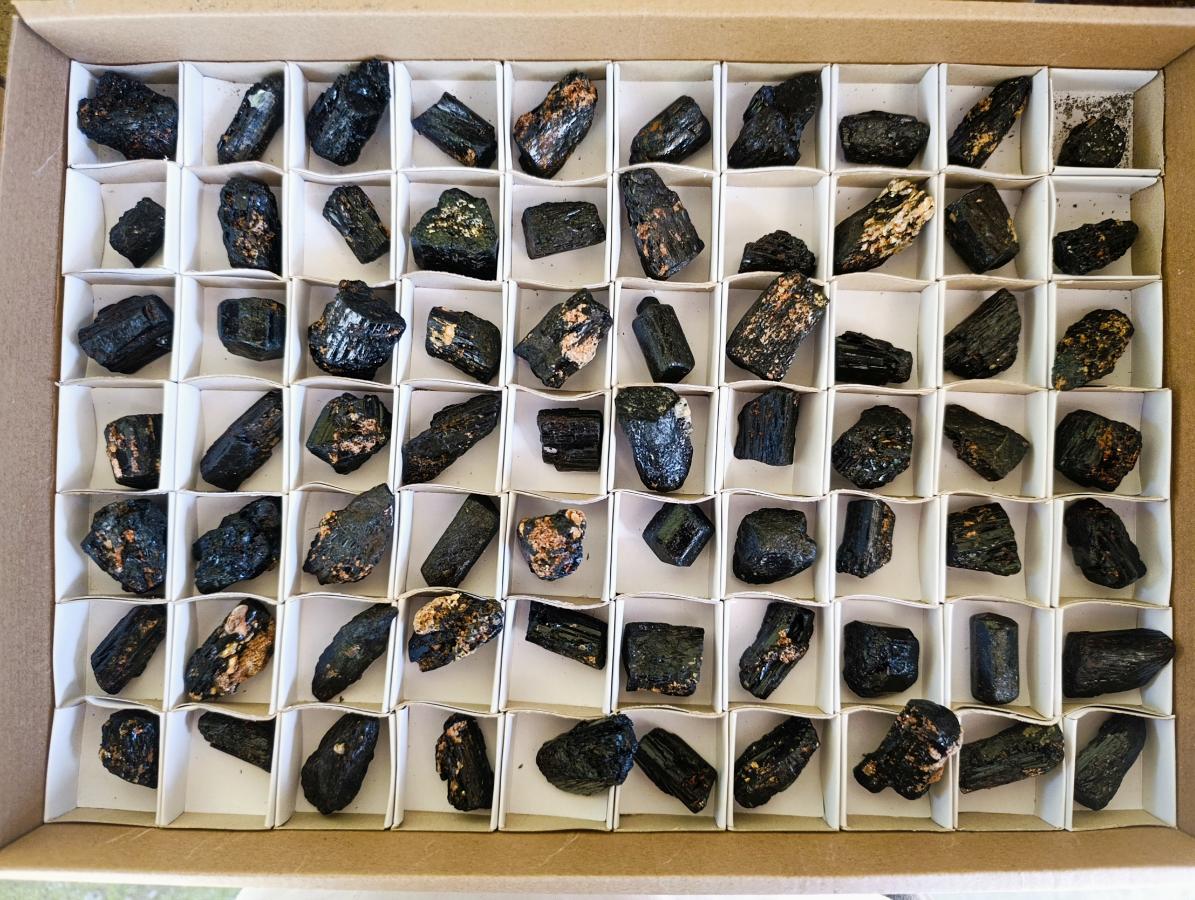 Natural Rough Black Tourmaline Crystals x 70 From Zambia