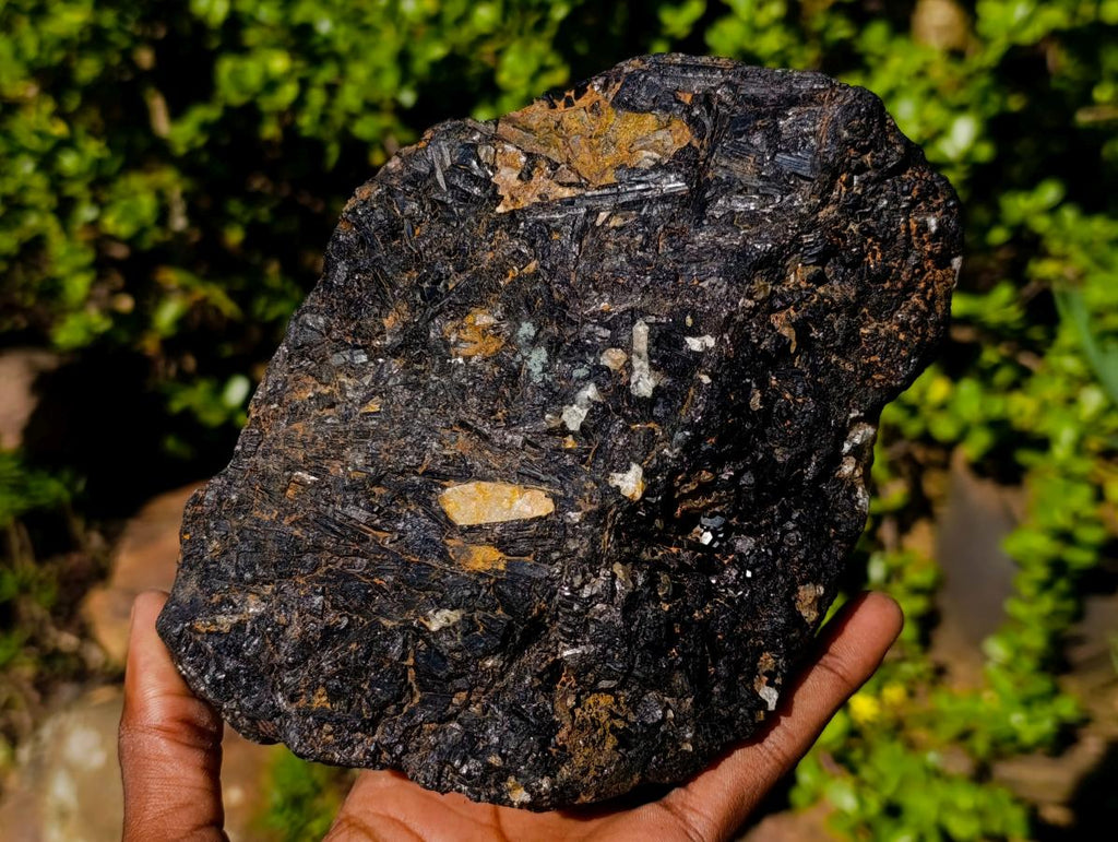 Natural Large Black Tourmaline Specimens in Quartz  x 2 From Zambia