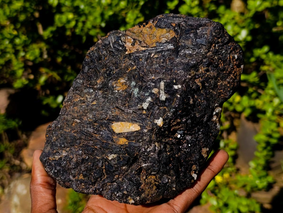 Natural Large Black Tourmaline Specimens in Quartz  x 2 From Zambia