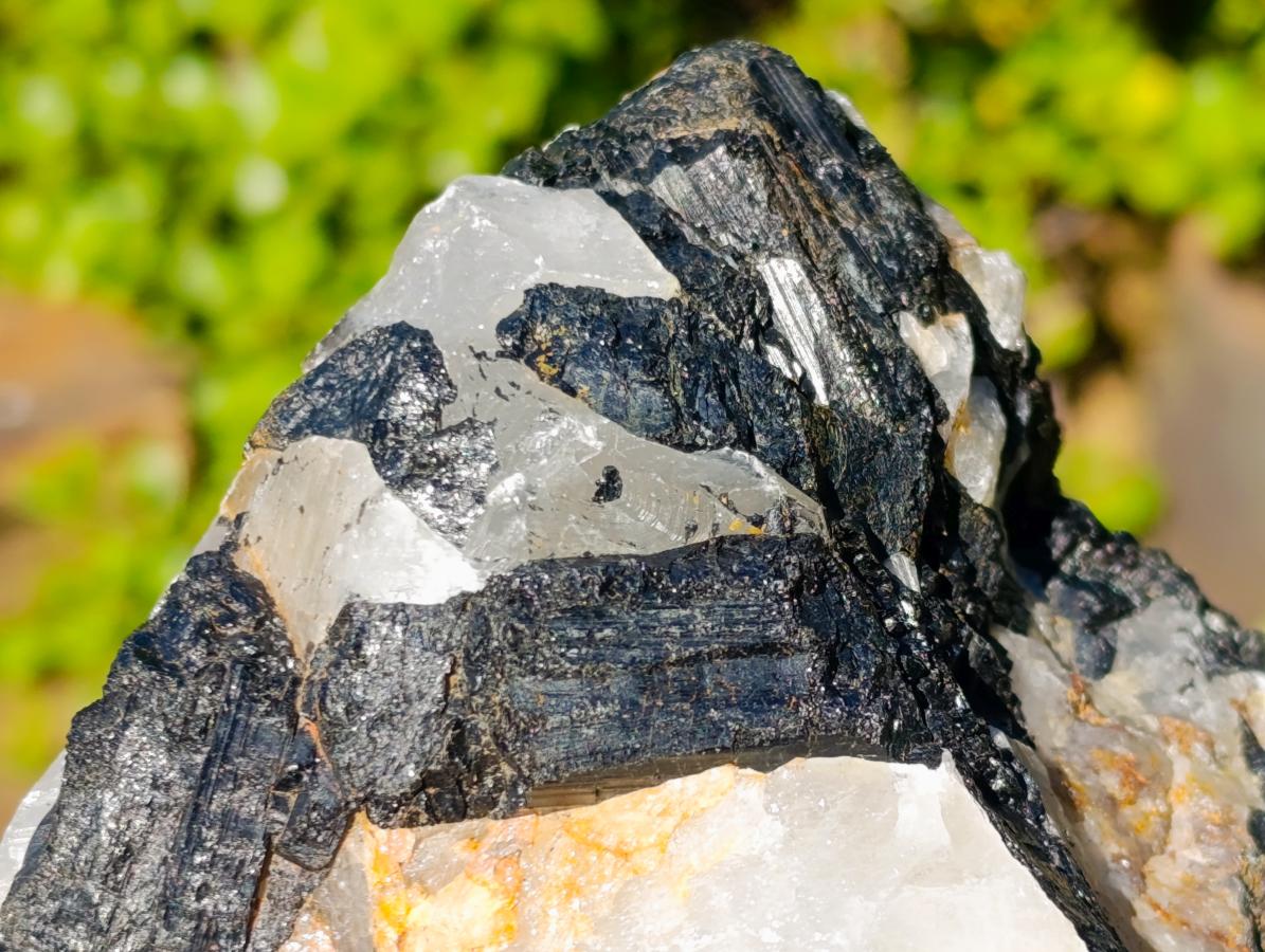 Natural Large Black Tourmaline Specimens in Quartz  x 2 From Zambia