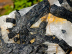 Natural Large Black Tourmaline Specimens in Quartz  x 2 From Zambia
