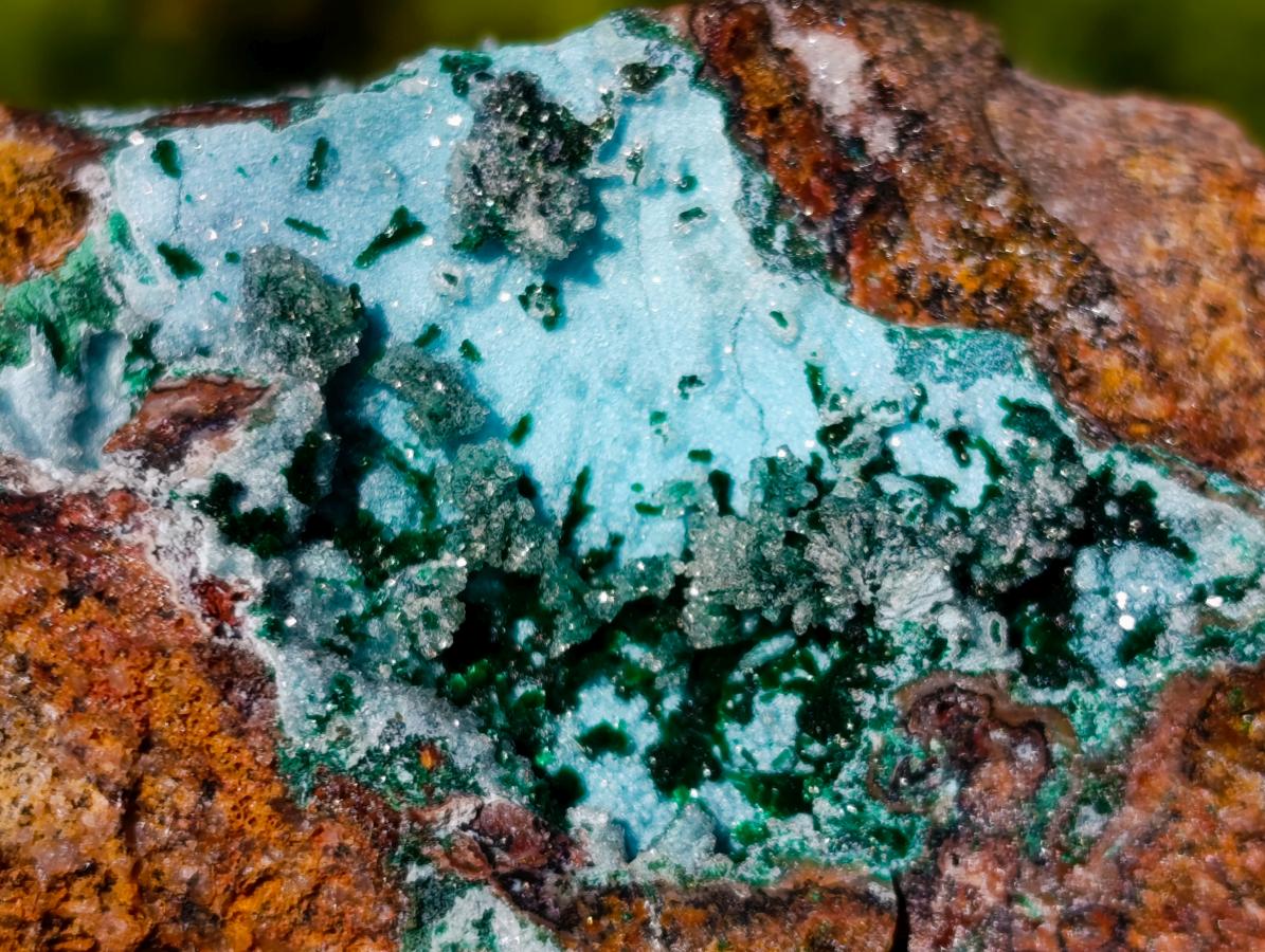 Natural Drusy Coated Chrysocolla Specimens with Malachite x 6 From Lupoto Mine, Congo