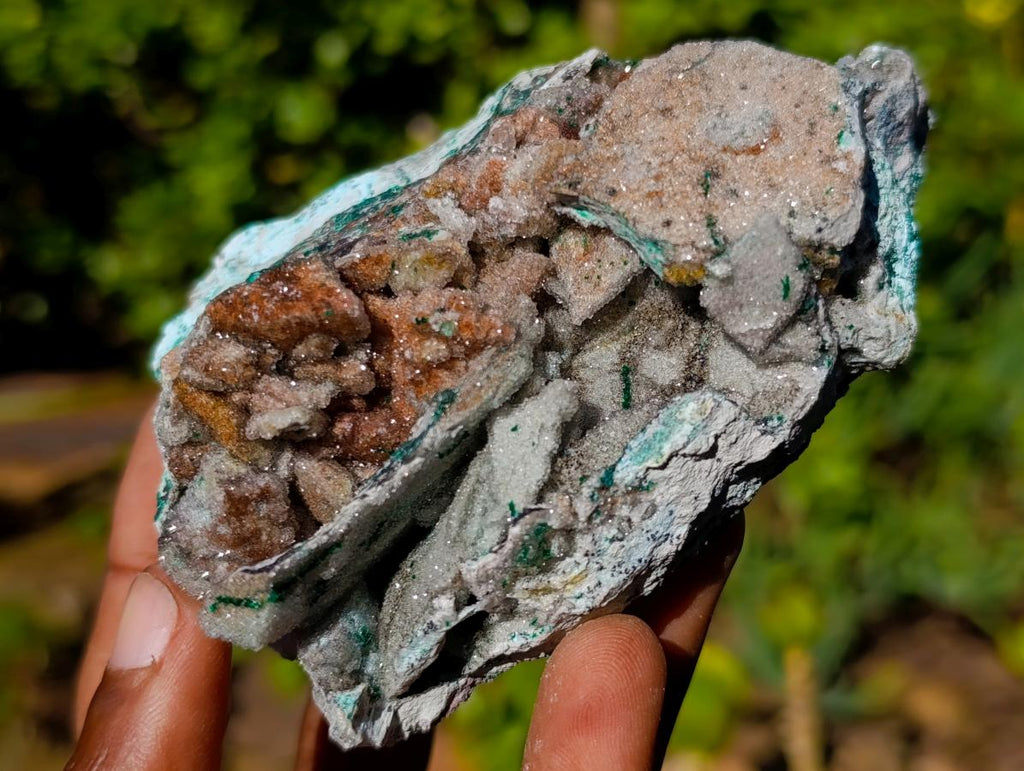 Natural Drusy Coated Chrysocolla Specimens with Malachite x 6 From Lupoto Mine, Congo