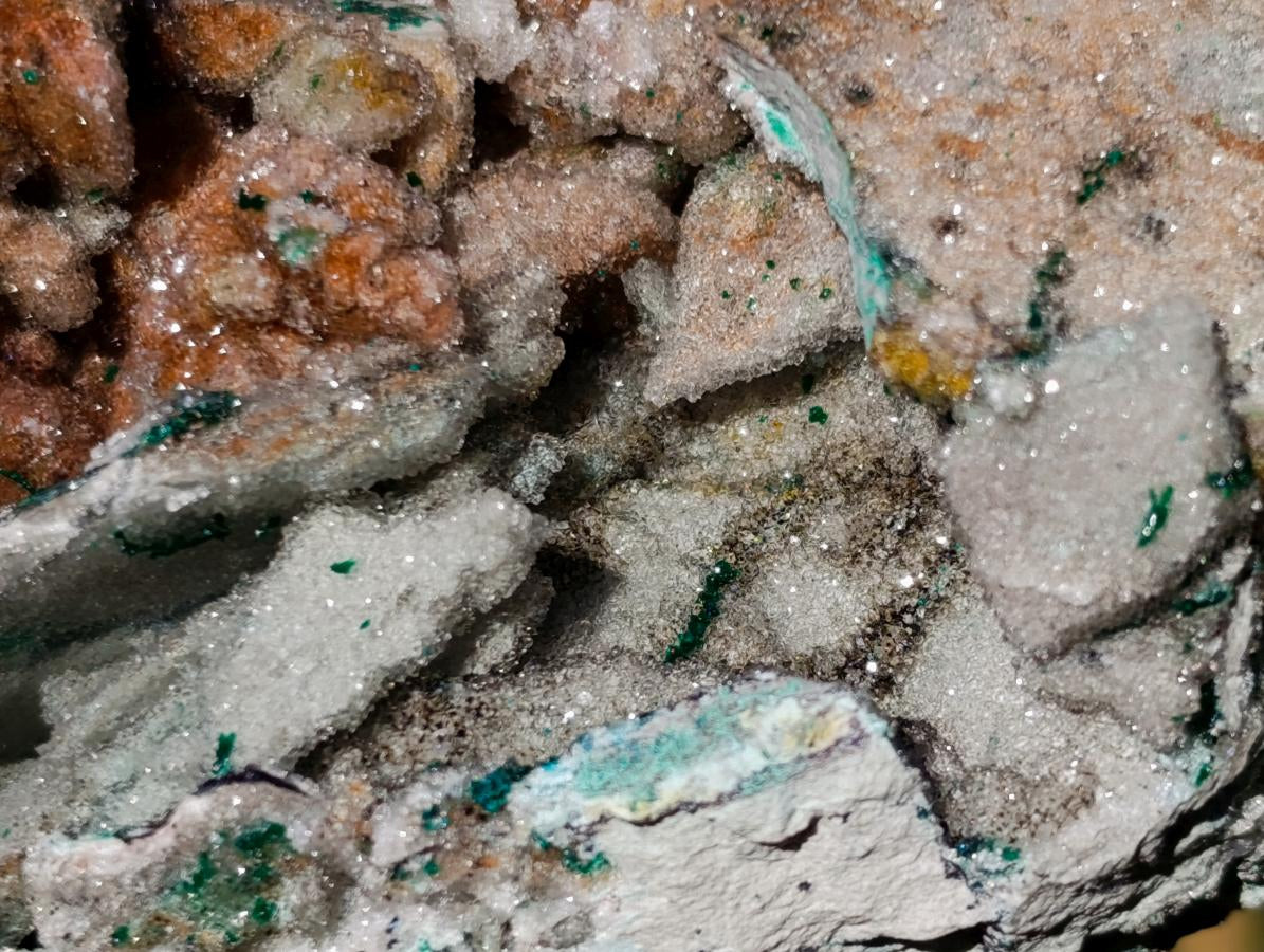 Natural Drusy Coated Chrysocolla Specimens with Malachite x 6 From Lupoto Mine, Congo