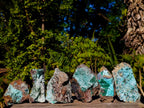 Natural Drusy Coated Chrysocolla Specimens with Malachite x 6 From Lupoto Mine, Congo