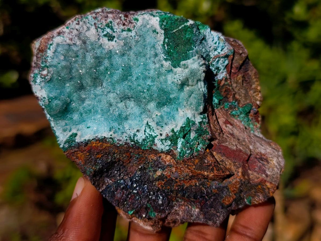 Natural Drusy Coated Chrysocolla Specimens with Malachite x 6 From Lupoto Mine, Congo