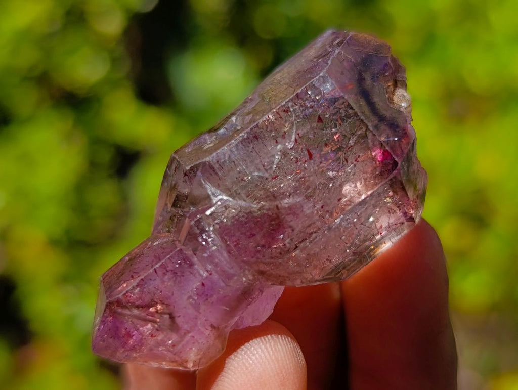 Natural Smokey Window Amethyst Crystals x 14 From Chiredzi, Zimbabwe