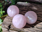 Polished Gemmy Rose Quartz Spheres x 4 From Madagascar