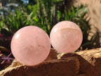 Polished Gemmy Rose Quartz Spheres x 4 From Madagascar