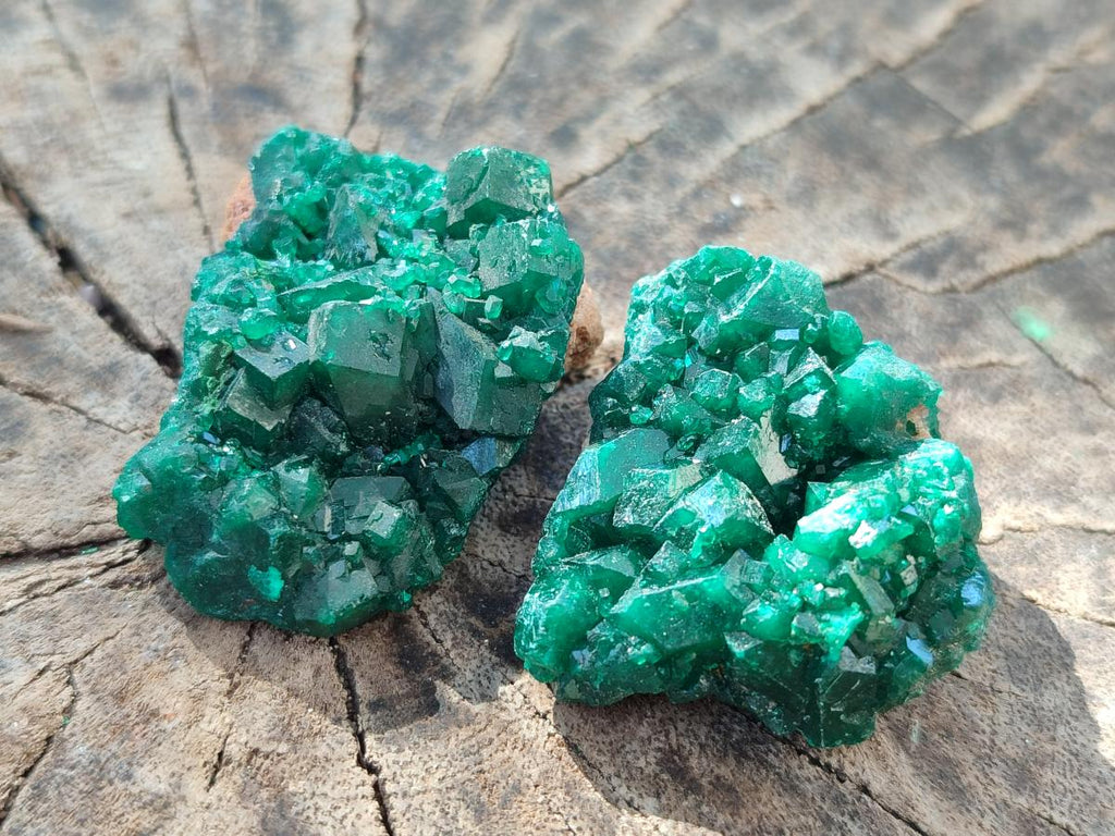 Natural Dioptase Specimens on Dolomite Matrix x 12 From Tantara Mine, Congo