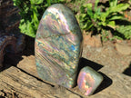 Polished Rare Purple Sunset Flash Labradorite Standing Display Pieces x 2 From Madagascar