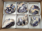 Polished One Side Silver Leaf Lepidolite Slices x 6 From Zimbabwe